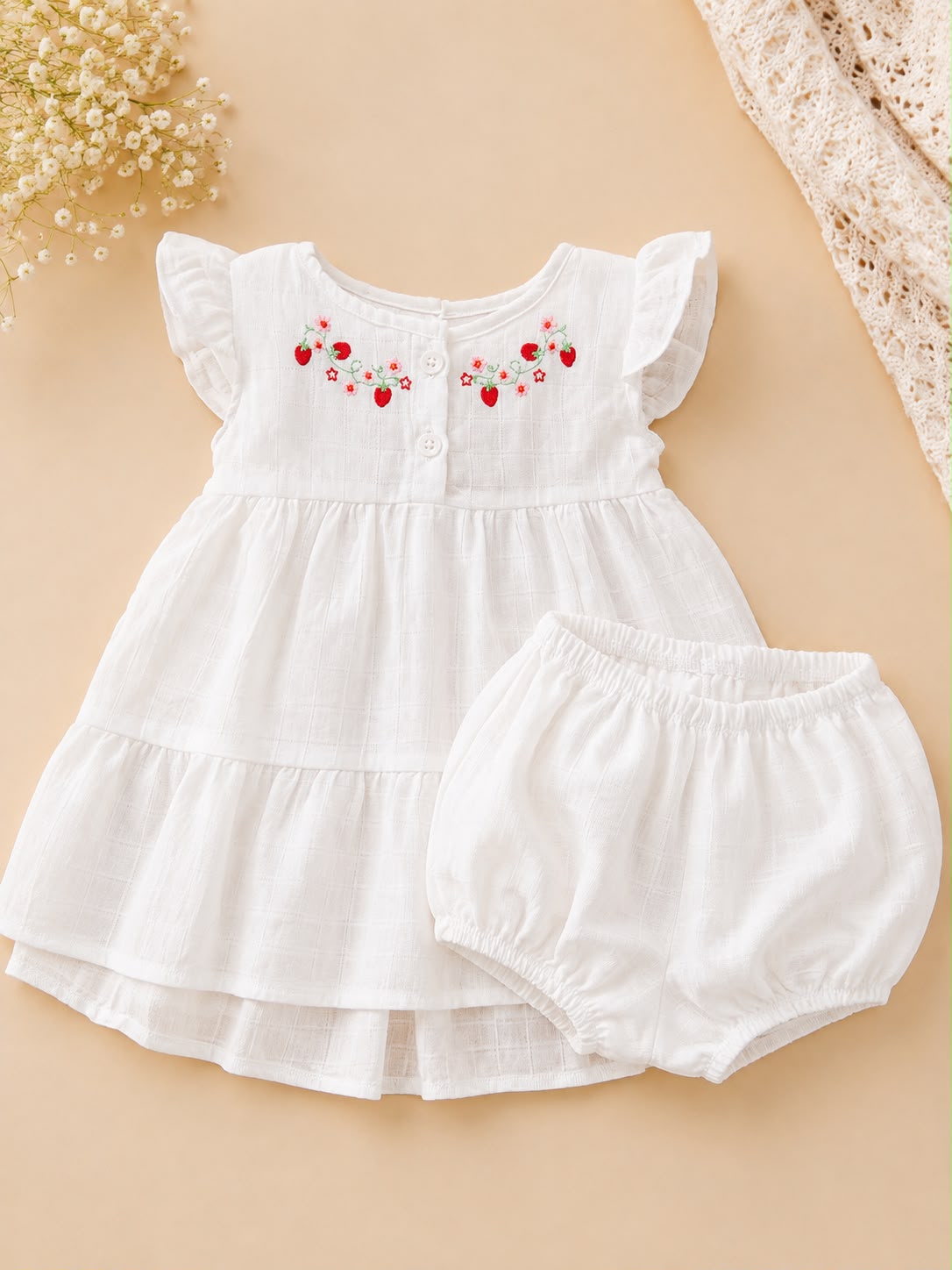 Conjunto Vestido/Cobre Fralda